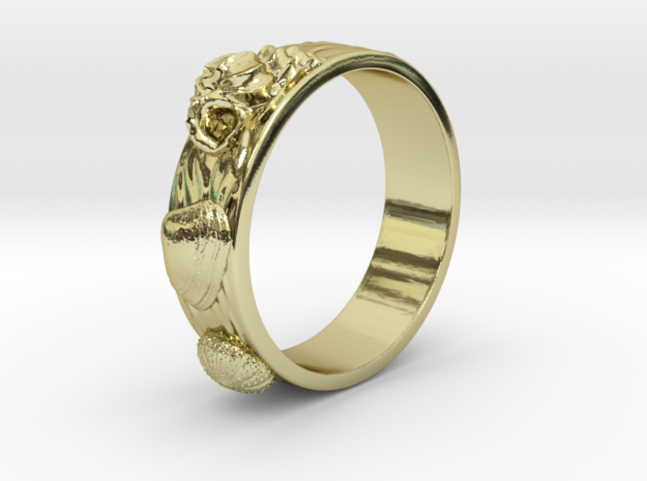 Sea Shell Ring 1 - US-Size 5 1/2 (16.10mm) 3d printed