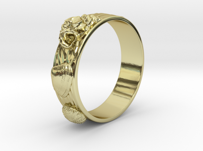 Sea Shell Ring 1 - US-Size 13 (22.33 mm) 3d printed