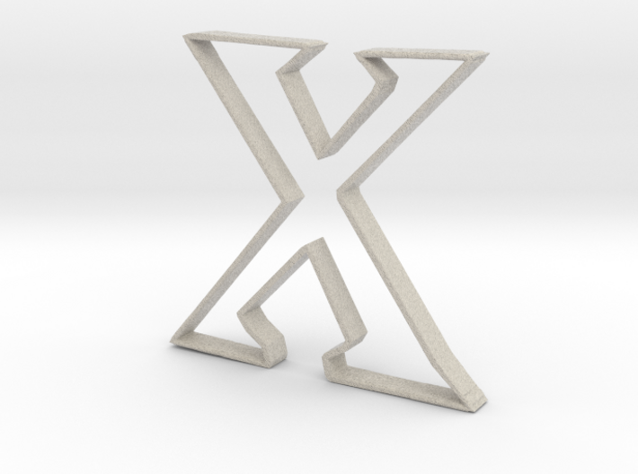 Typography Pendant X 3d printed