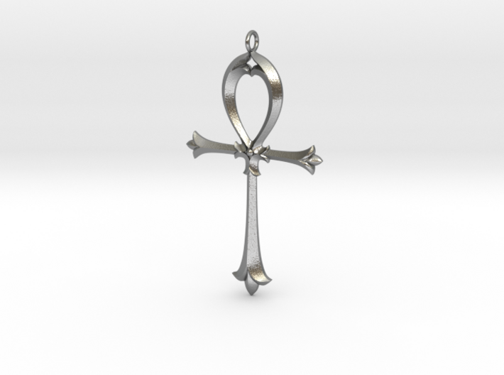Ankh Nouveau 3d printed Nouveau Ankh in Solid Raw Silver