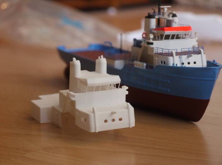 MV Anticosti, Superstructure (1:200, RC Ship) 3d printed printed superstructure