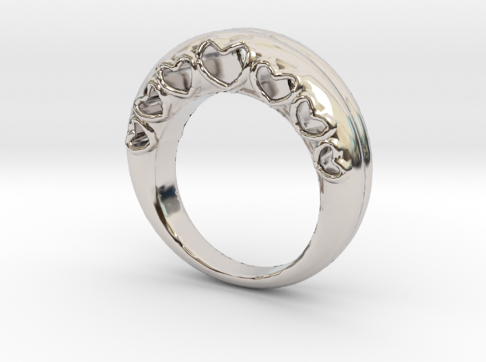 Bombay Hearts Ring_Size 6.5 3d printed