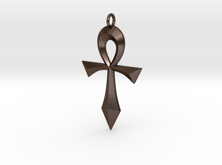 Swept Ankh 3d printed Swept Ankh in Polished Bronze Steel