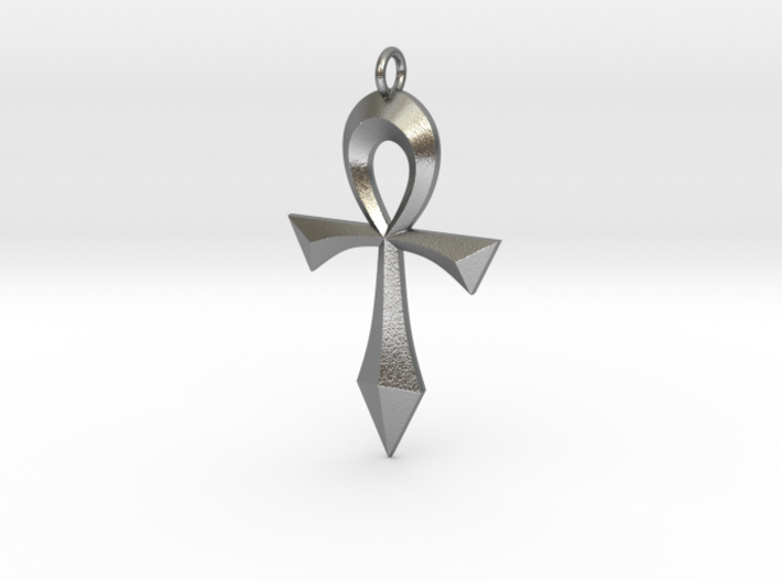 Swept Ankh 3d printed Swept Ankh in Solid Raw Silver