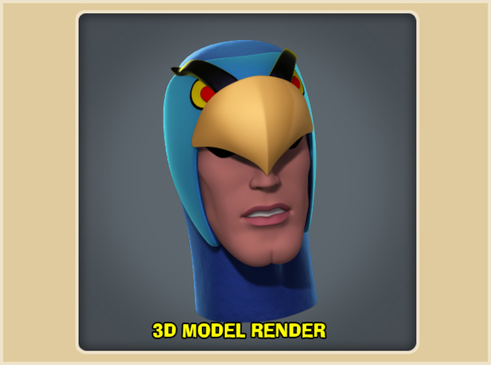 1:6 Scale Blue Falcon Head 3d printed