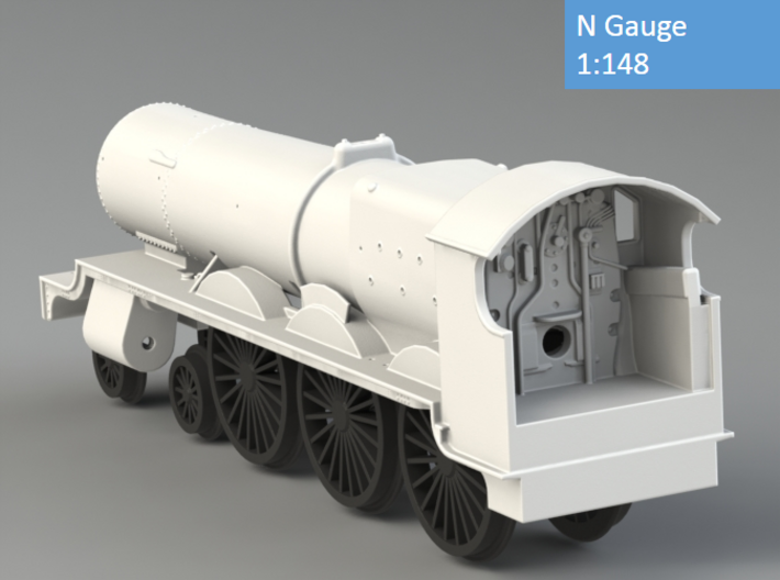 GWR Saint class locomotive, N Gauge 3d printed Rendering - back