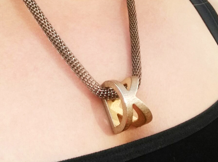 Two way letter pendant - EJ JE 3d printed 