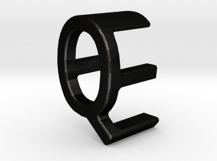 Two way letter pendant - EQ QE 3d printed