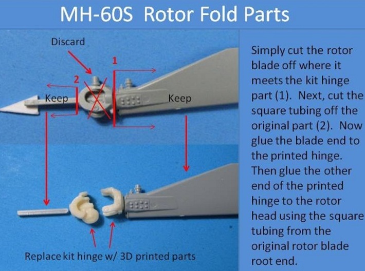 1/35 rotor hinge for MH-60S (Academy) 3d printed