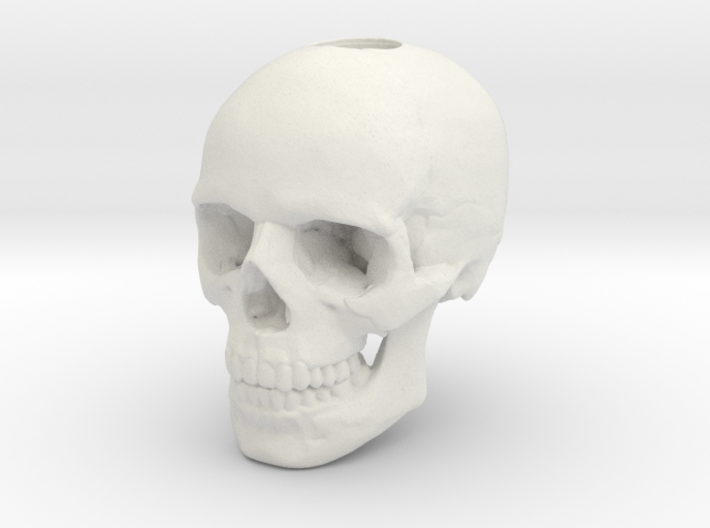 14mm .55in Keychain Bead Human Skull 3d printed