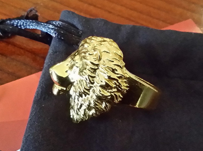 Calm Lion Ring 3d printed 