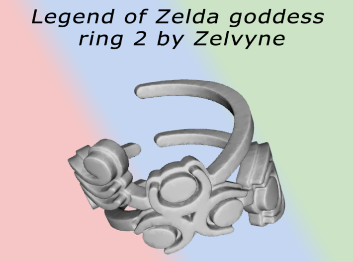 Zelda goddess swirl ring (med/adjustable) 3d printed