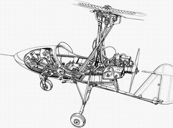 1/18 scale Wallis WA-116 Agile autogyro model kit 3d printed 