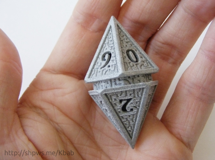 Hedron D10 Spindown Life Counter - HOLLOW DIE 3d printed The die measures 51 × 28.5 mm (2 × 1.1 inch)
