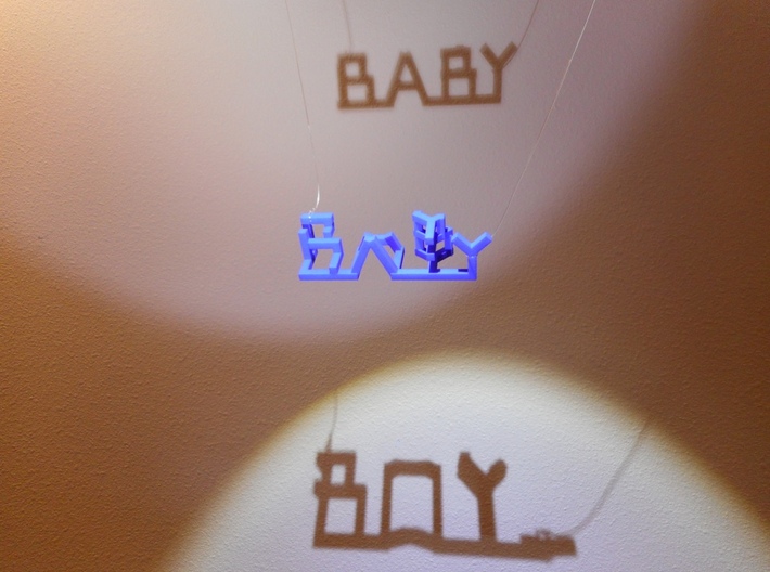 Baby Boy 3d printed Add light from 2 different angles and &quot;Baby Boy&quot; will appear!