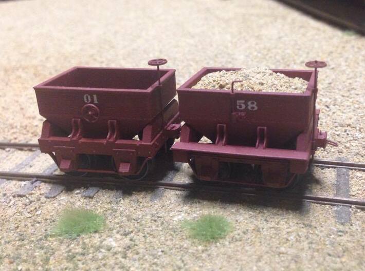 Virginia &amp; Truckee Built Ore Car (HO Scale) 3d printed Finished model on right with decal rivets