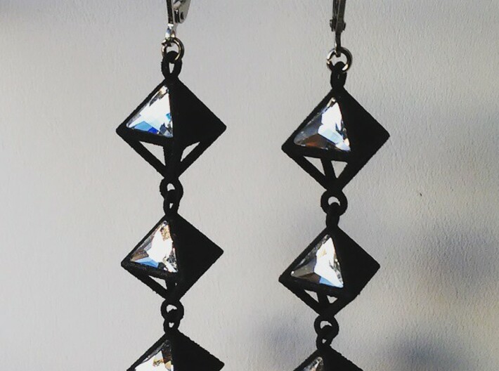 Pyramid Earrings , &quot;Points of view&quot; collection 3d printed