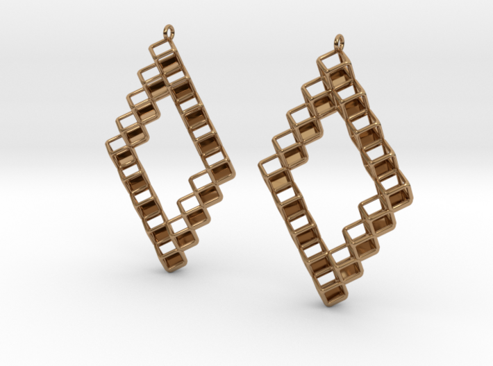 Cube Earrings 1 &quot;Points of View&quot; collection 3d printed