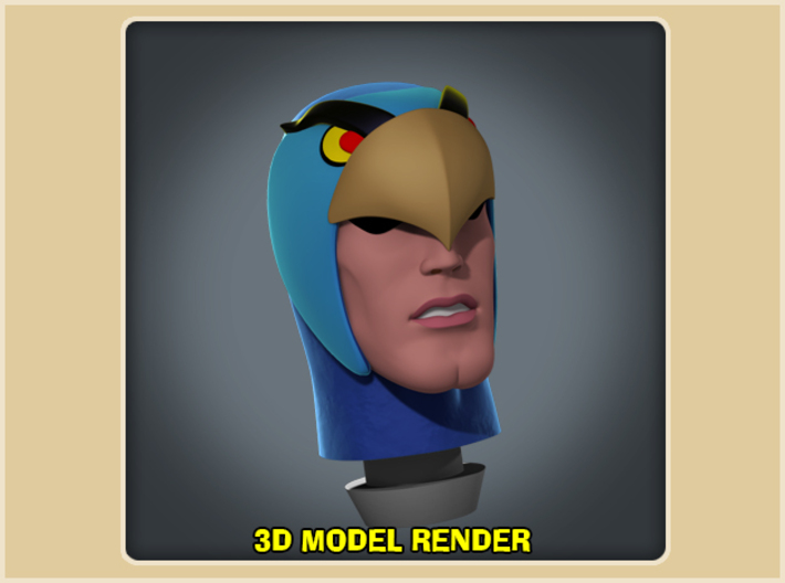 1:9 Scale Blue Falcon Head 3d printed