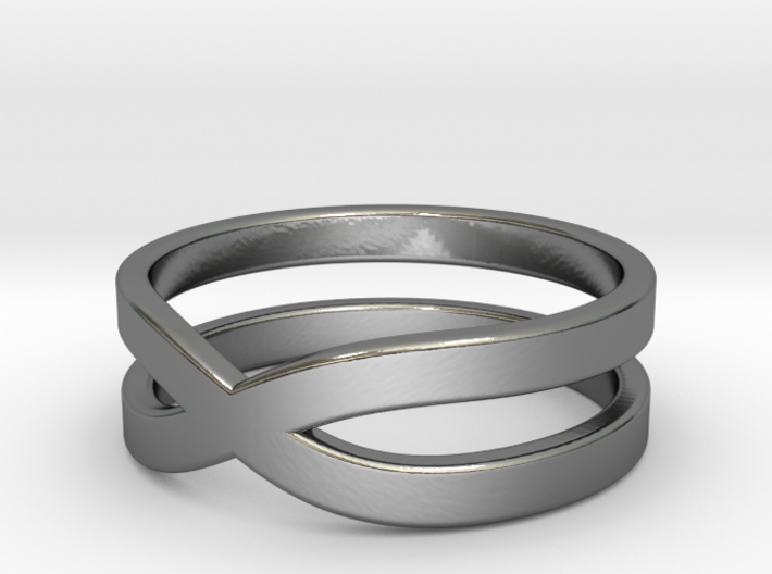 Ring &quot;Across&quot; Size 8 (18,2mm) 3d printed