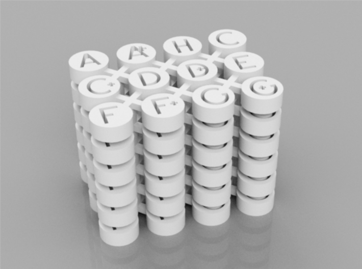 Letter Guitar Dot Inlays 3d printed White Strong &amp; Flexible Render