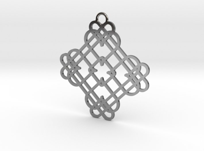 Double Quad Heart Knot Pendant 3d printed