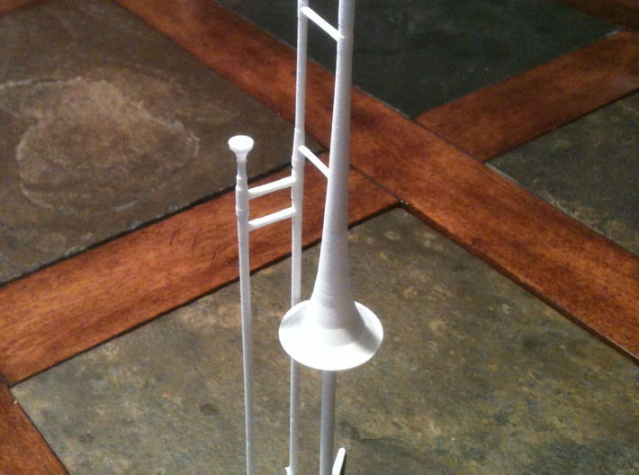 Mini Trombone Stand (for "Michael's Mini Trombone" 3d printed Example printed in White Strong & Flexible (Trombone not included)