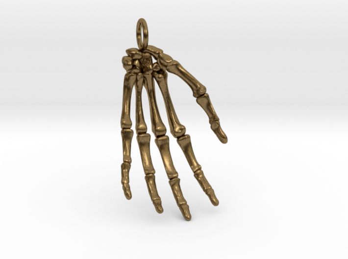 Hand bones with loop 3d printed 