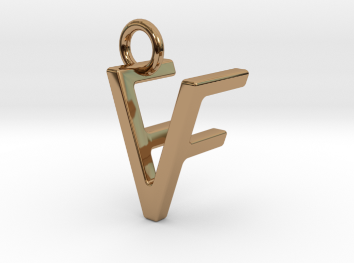 Two way letter pendant - FV VF 3d printed