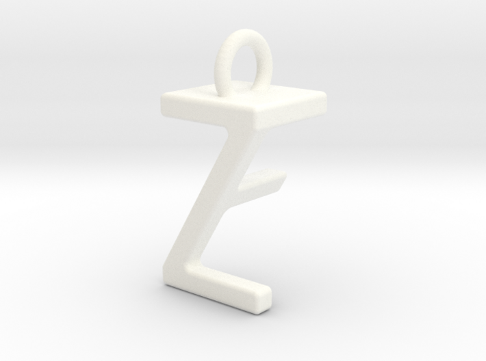 Two way letter pendant - FZ ZF 3d printed