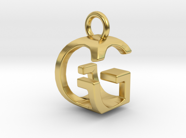 Two way letter pendant - GG G 3d printed 