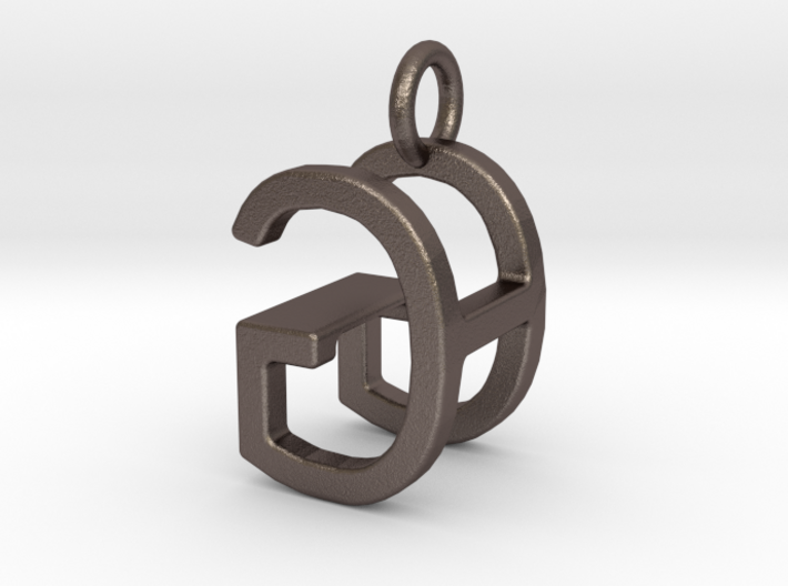Two way letter pendant - GH HG 3d printed