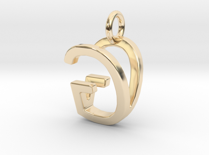 Two way letter pendant - GV VG 3d printed