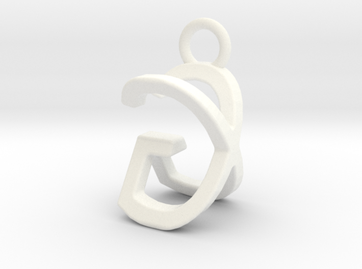 Two way letter pendant - GX XG 3d printed