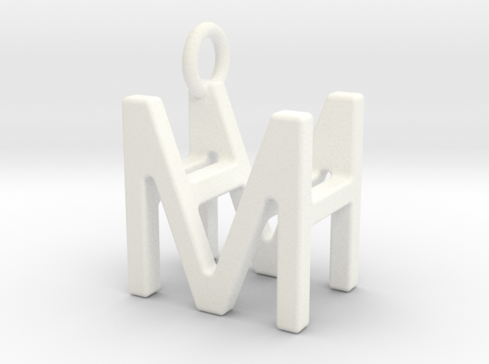 Two way letter pendant - HM MH 3d printed