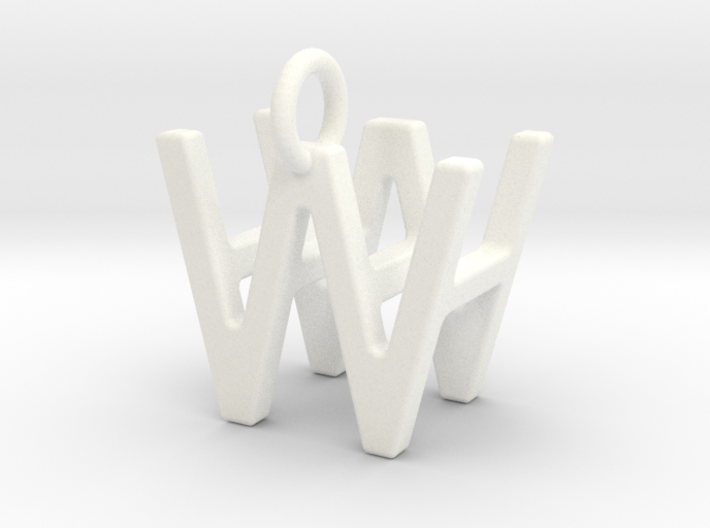 Two way letter pendant - HW WH 3d printed