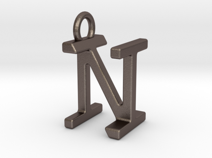 Two way letter pendant - IN NI 3d printed