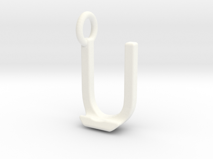 Two way letter pendant - JU UJ 3d printed
