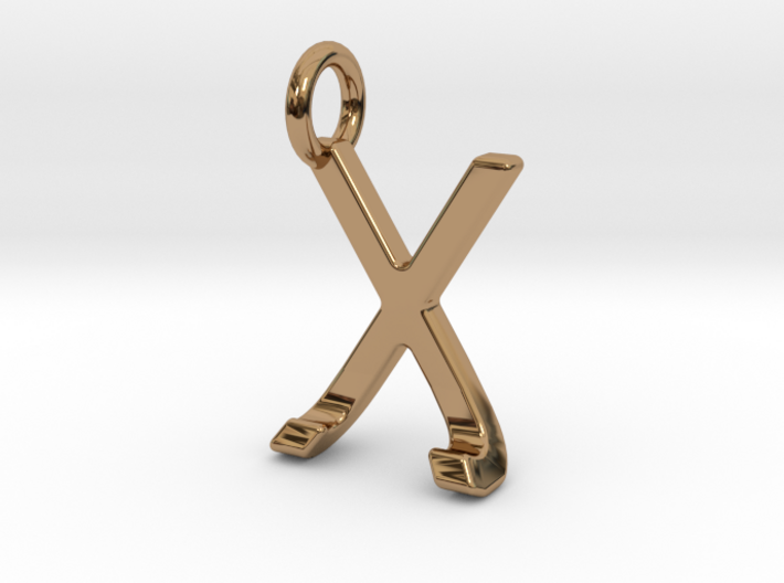 Two way letter pendant - JX XJ 3d printed