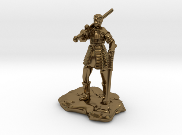 Half Orc In Splint With Sword And Hammer 3d printed