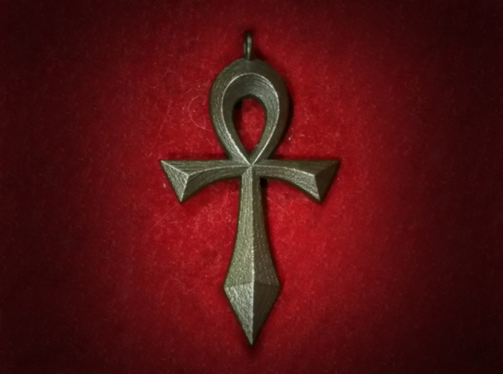 Swept Ankh 3d printed Swept Ankh in Polished Bronze Steel