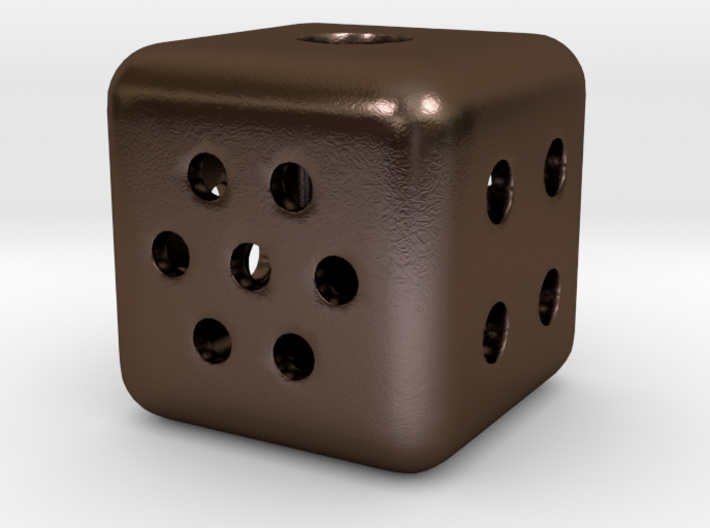 Roll your own d6: Hollow steel; any number of pips 3d printed 