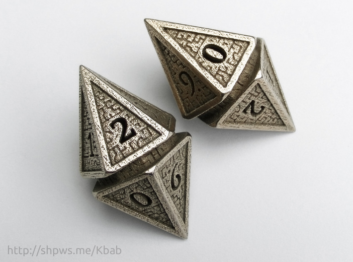 Hedron D10 Spindown Life Counter - HOLLOW DIE 3d printed Two D10 spindown dice together can be used to track life totals from 100 to 1 