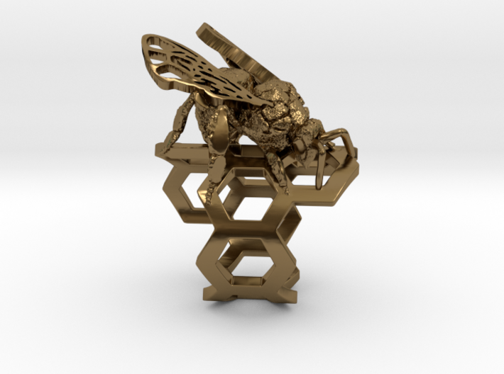 Western Honey Bee Ring 3d printed Bronze Ring - Digital Render