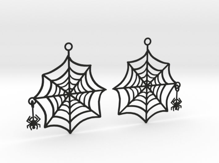 Swinging Spider Web Earrings 3d printed 