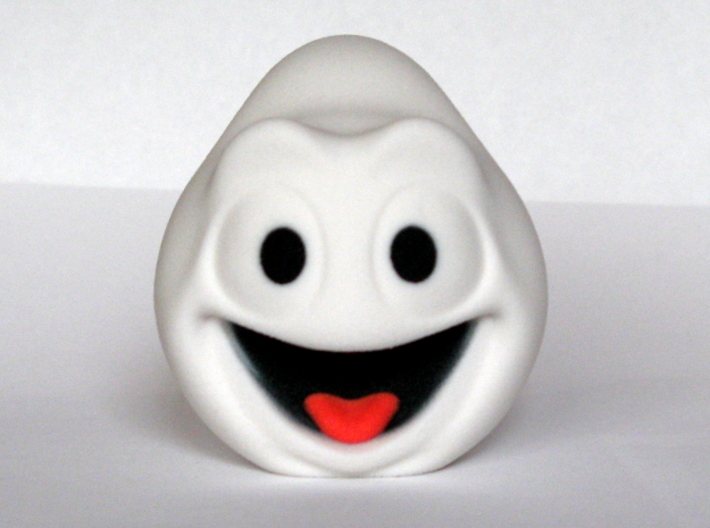 Halloween Ghost Head Smiling White Large 3d printed
