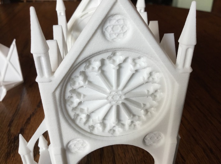 Gothic Cathedral Toothpick Dispenser 3d printed Rose Window Side view detail