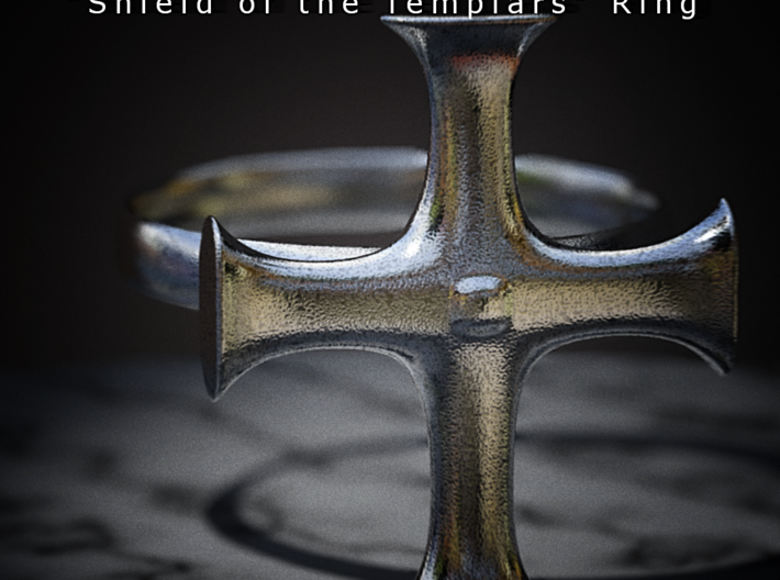 Shield of the Templars Ring 3d printed 