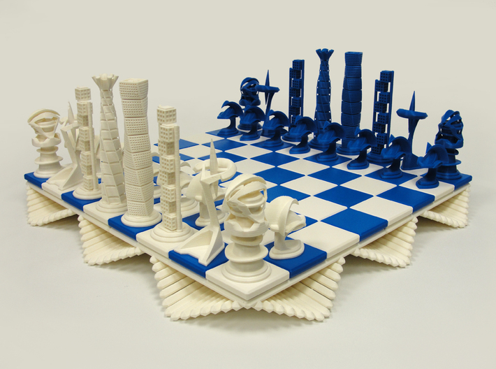 Chess Set Board Blue (PART 3) 3d printed 3D Printed Prototype