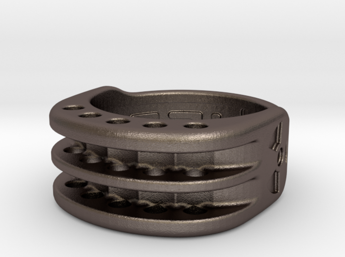 US6 Ring XI: Tritium (Stainless Steel) 3d printed